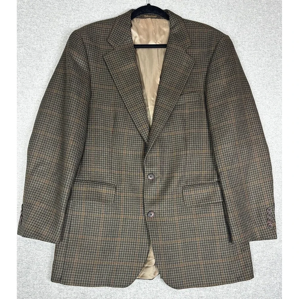 Chaps Ralph Lauren Blazer Mens 40 Tall Brown Wool Houndstooth Sport‎ Coat Canada